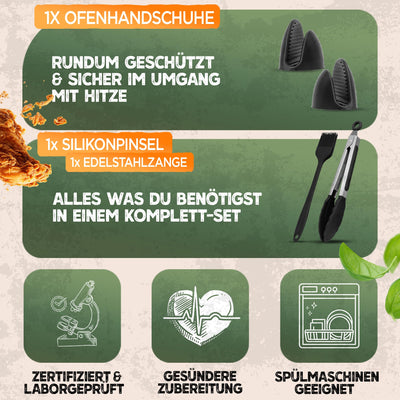 KNUSPERLIEBE® Ninja Heißluftfritteuse Zubehör Set XL Airfryer XL für Foodi AF400EU AF300EU Double Stack 7,6L-9.5L und Dual Zone Air Fryer, BPA-Frei | Air Fryer Accessories