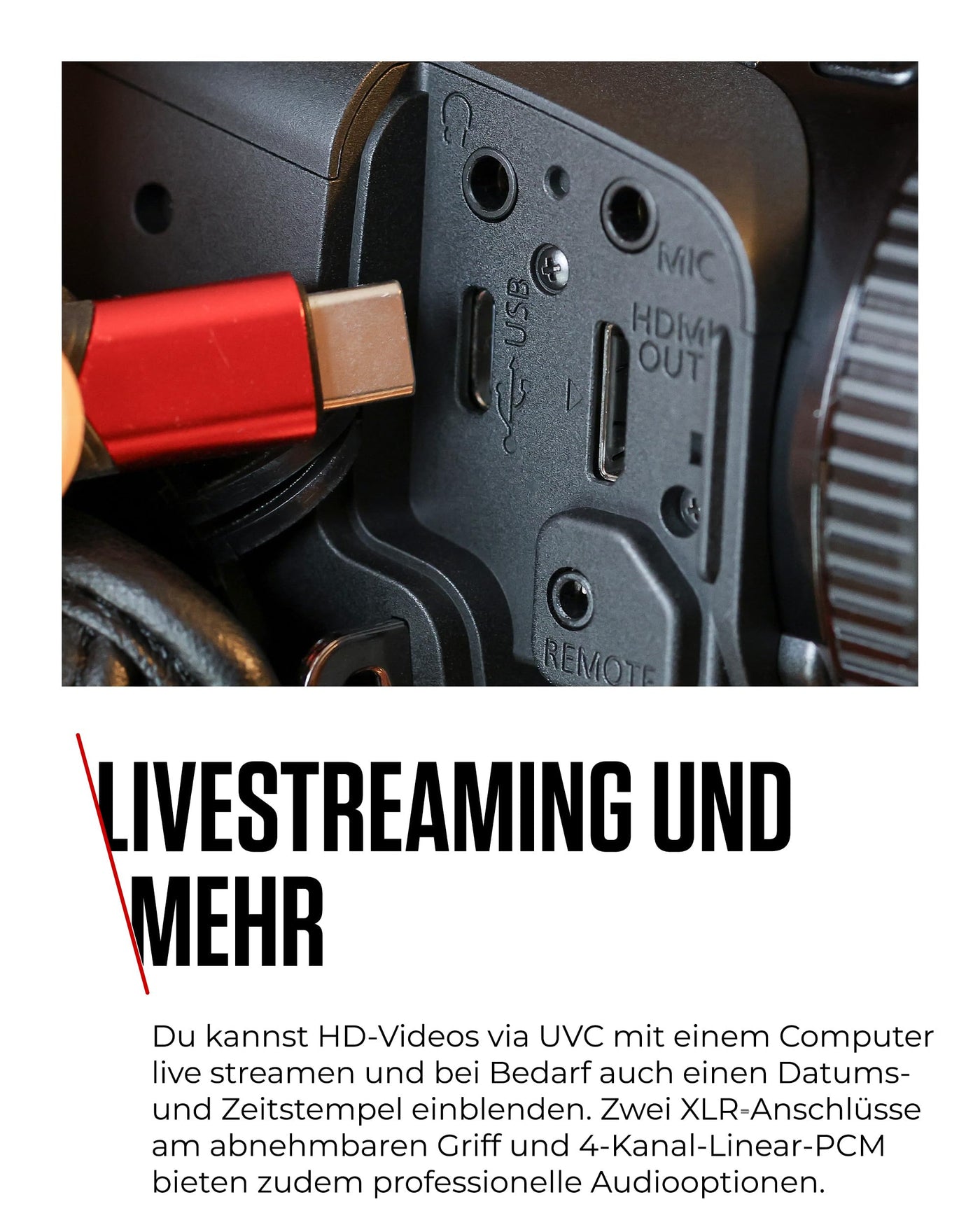Canon XA60 Camcorder 4K Full HD (UHD Videokamera 20fach Zoom, 1/2,3-Zoll-Typ CMOS-Sensor, Autofokus, 5 Achsen Bildstabilisierung, HDMI Ausgang, 3,5-Zoll LC-Display, UVC Streaming) schwarz