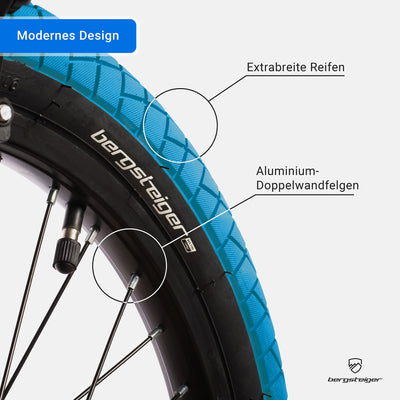 Bergsteiger Halifax 20 Zoll BMX, Fatbike, 360° Rotor-System, Freestyle, 2 Stahl Pegs, Kettenschutz, Freilauf