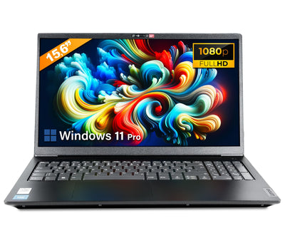 Lenovo - Schneller Laptop mit Intel Celeron N4500 2x2.80 GHz - 15,6 Zoll Full HD Notebook - 16GB DDR4 RAM - 512GB SSD - Webcam - Bluetooth - USB 3.2 - WLAN - inklusive Win 11 Pro + Greed Laptoptasche