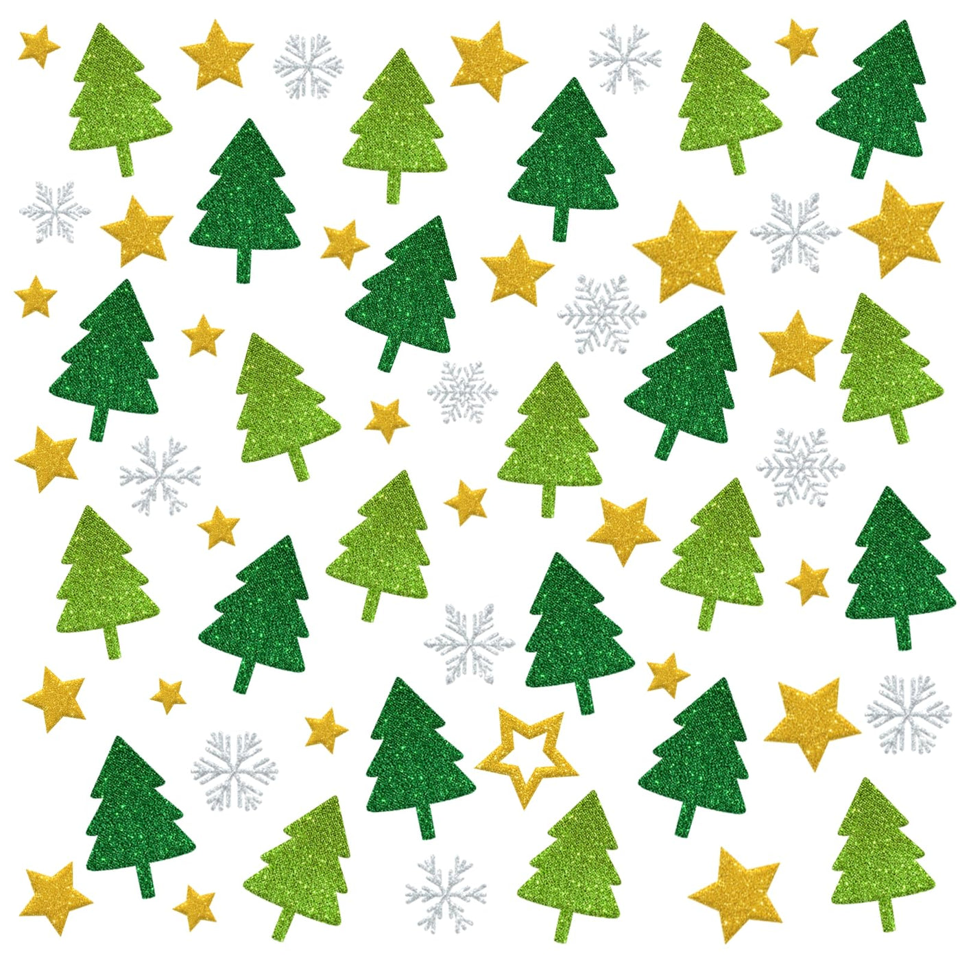 280+ Weihnachtssticker, Glitzer Weihnachtsaufkleber, Tannenbaum Sterne Schneeflocken Sticker, Selbstklebend Weihnachtsdeko für Karten, Geschenke, Adventskalender, Weihnachten Basteln （10 Bogen）