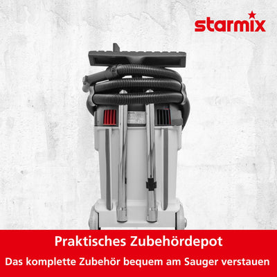 Starmix Nass-Trockensauger Energetic APDM-1430 (Sauger/Universalsauger mit max. 1.400 Watt, 220 mbar, 30-l-Behälter, PressClean Filterabreinigung, Staubklasse M) 110042