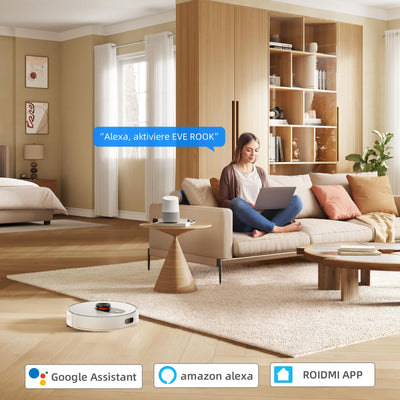 ROIDMI EVE ROOK Saugroboter mit Wischfunktion Absaugstation - 5000Pa Staubsauger Roboter Wisch LiDAR-Navigation Selbstreinigung Automatisch 75 Tage App Sprachsteuerung für Tierhaare Teppiche Hartboden