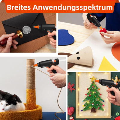 Crenova Feuerfest Heißklebepistole Klebepistole + 60 Mini Heißklebesticks Transparente Klebesticks für DIY Kleine Handwerk und schnelle Reparaturen in Haus & Büro, 20Watt Klebepistolen