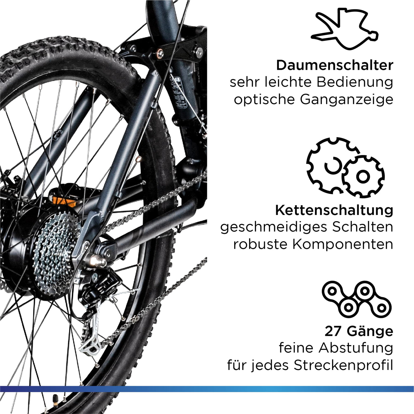 ZÜNDAPP XFS Ebike 27,5 Zoll Fully MTB Fahrrad für Damen und Herren 170-190 cm Elektrofahrrad Hinterradmotor 27 Gang Scheibenbremse E Bike 504 Wh Akku (schwarz, 48 cm)