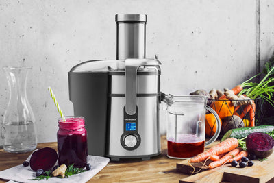 Gastroback Entsafter 40151 Design Multi Juicer Digital, 1300 Watt Profi-Motor, XXL - Einfüllschacht (Ø 84 mm), 5 Geschwindigkeitsstufen