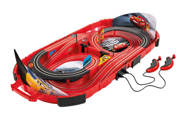 Carrera Speed Arena Disney Pixar Cars I Slotbahn Kinder 1:50 – Mobile Rennbahn im Koffer mit Lightning McQueen & Cruz Ramirez – Rennspaß to go für Zuhause, unterwegs & Kindergeburtstag