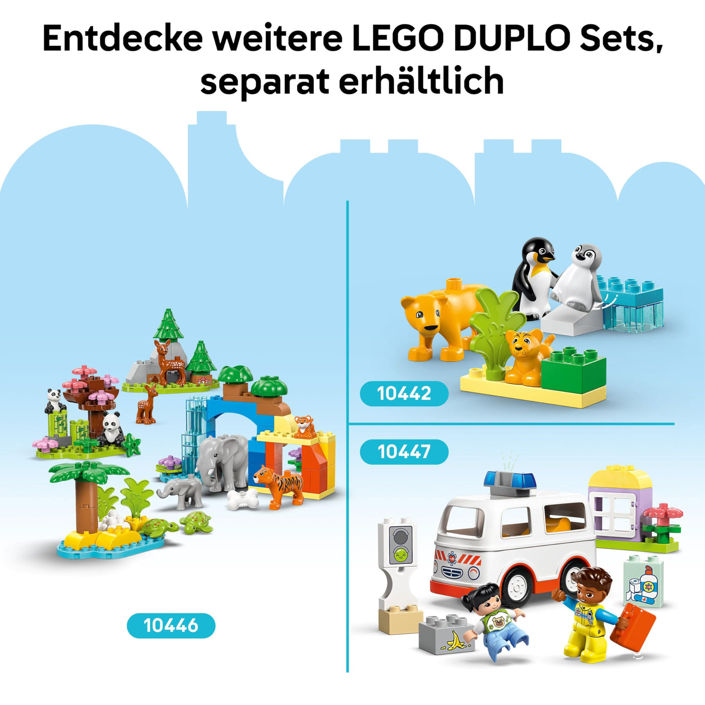 LEGO Duplo Erster Arztbesuch – Lernspielzeug für Mädchen und Jungen ab 2 Jahren – Montessori Spielzeug mit 4 Figuren, Arzt, Teddy, Erwachsener, Kinder und Gefühlskarten – Kinder Geschenk – 10449