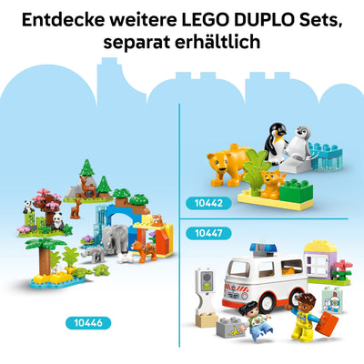 LEGO Duplo Erster Arztbesuch – Lernspielzeug für Mädchen und Jungen ab 2 Jahren – Montessori Spielzeug mit 4 Figuren, Arzt, Teddy, Erwachsener, Kinder und Gefühlskarten – Kinder Geschenk – 10449