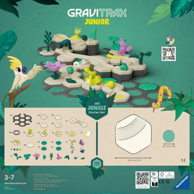 Ravensburger GraviTrax Junior Starter-Set L Jungle 27499 -Murmelbahn überwiegend aus nachwachsenden Rohstoffen mit Themenwelten, Lern- und Konstruktionsspielzeug für Jungs und Mädchen ab 3 Jahren