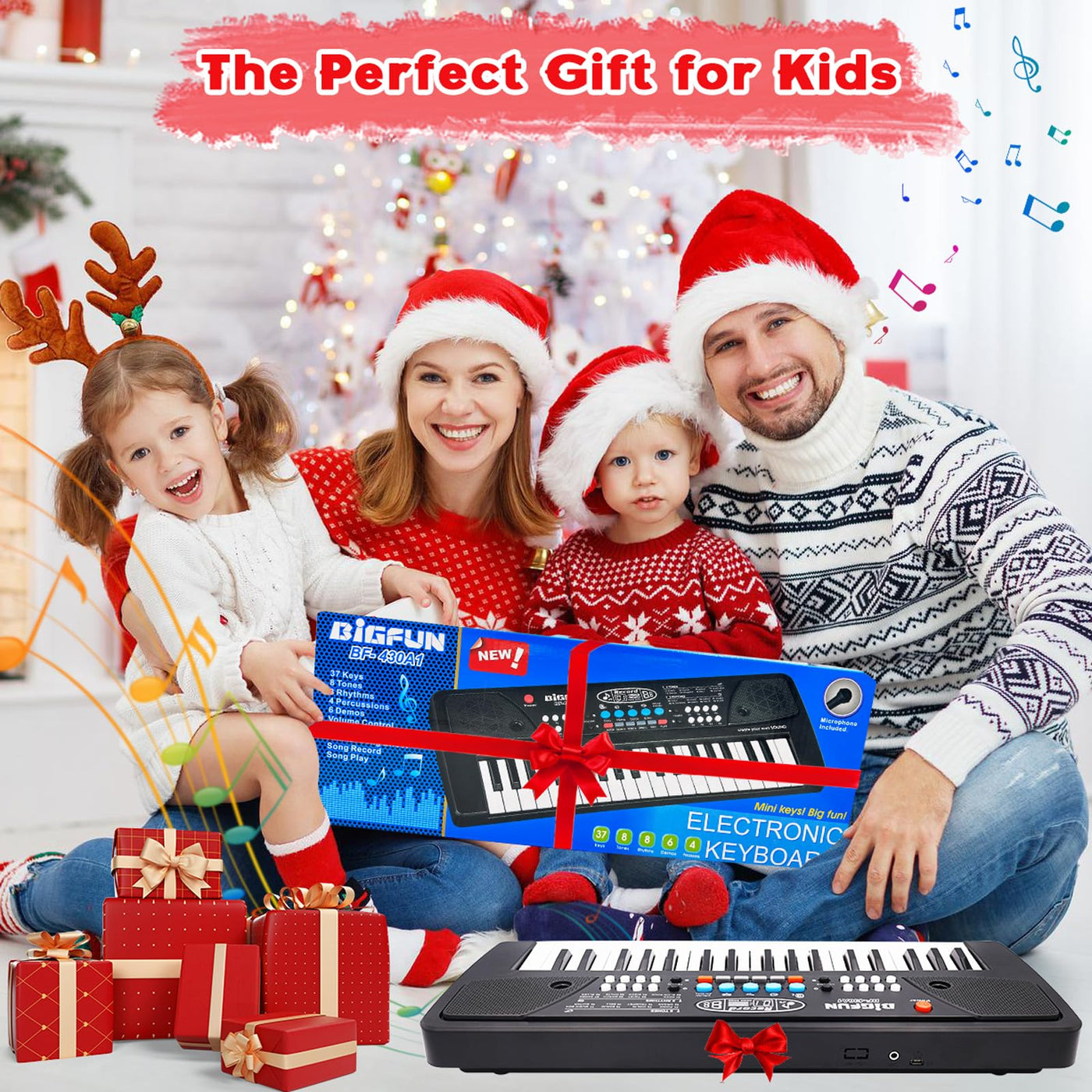 37 Tasten Kinder Klavier mit Mikrofon,Klavier Keyboard Kinder,Einführendes Musiktraining,Elektronische Keyboard für Kinder ab 3 4 5 6 7 8 Jahren,Geschenke für Jungen Mädchen Anfänger