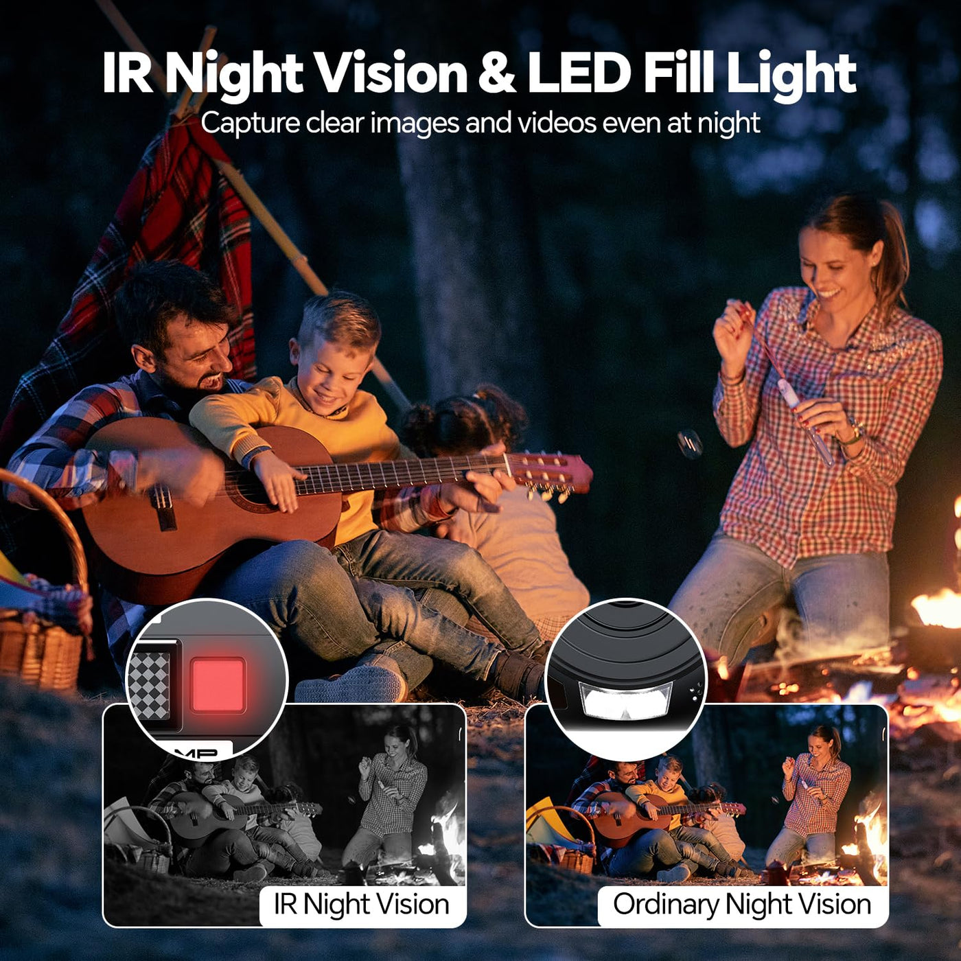 FIREFOTO Videokamera 5K Camcorder 56MP WiFi Vlogging Kamera für YouTube Digitalzoom 16X Touchscreen 3" IR Nachtsicht Video Camera mit 2 Batterien, 64GB Karte, Fernbedienung, Mikrofon