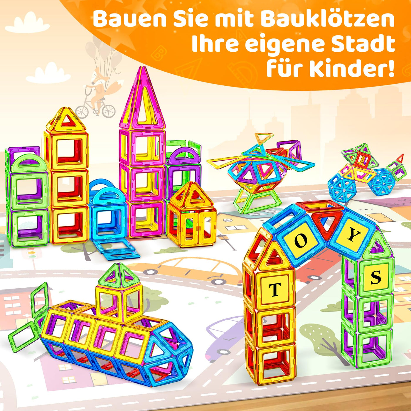 COOLJOYA Magnetische Bausteine 120 Teile Konstruktion, Magnetbausteine Magnetspielzeug Magnete Kinder, Magnetbausteine Kinder Magnetspiel für Geschenk ab 3 4 5 6 7 8 Jahre Junge Mädchen