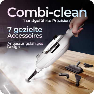 Avalla T-9 Dampfreiniger Boden, Dampfreiniger für alle mit doppelter Reinigungsleistung, Bodenwischer Elektrisch mit Handlichen Kombi-Reinigungsmodus, Ideal als Teppich Reinigungsgerät, Weiß