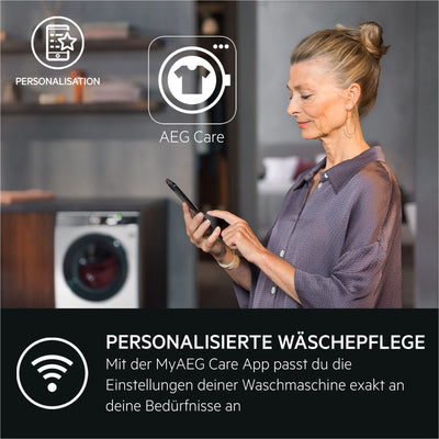 AEG LR8E80690 / WiFi / UniversalDose Schublade / 9.0 kg / Leise / Nachlegefunktion / Kindersicherung / Wasserstopp / 1600 U/min