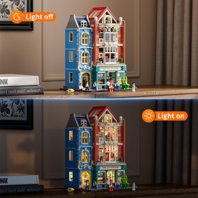 Lumibricks Stadtleben Spielzeugladen Beleuchtung Klemmbausteine Haus, 3086Pcs Modular Building, 2-in-1 Bauhaus & Puppenhaus, Geschenkidee für Jugendliche & Erwachsene Spielzeugfans, L9100