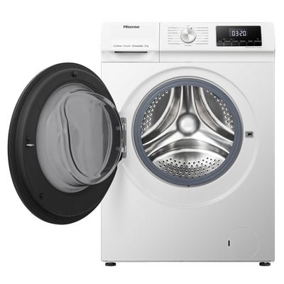Hisense WFQA8014EVJM Waschmaschine mit Dampffunktion/ 8 kg/AquaStop/ 1400 U/min /15 Programme/Inverter PowerDrive Motor/Edelstahltrommel/Kindersicherung/Trommelreinigung/Weiß