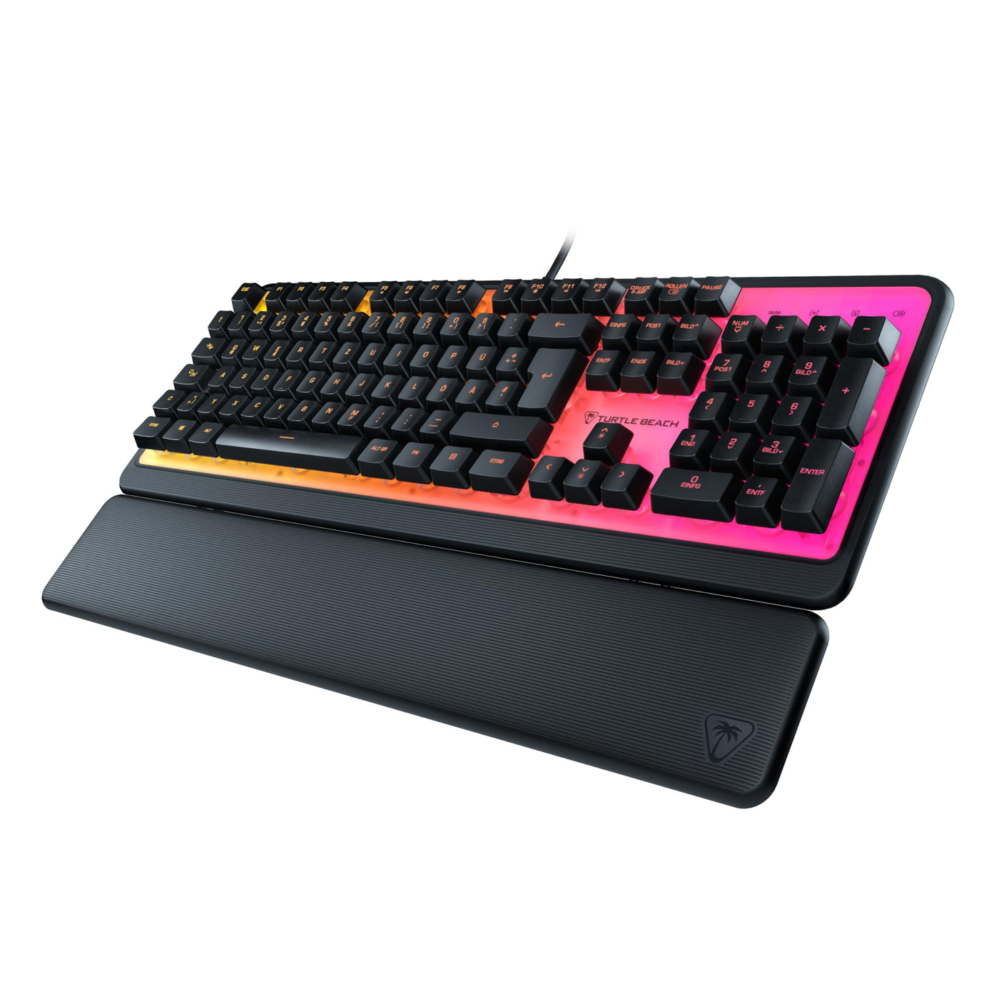 Turtle Beach Magma - Membrane RGB Gaming Keyboard mit Membrantasten, Advanced Anti-Ghosting, Easy-Shift Technologie, RGB-Beleuchtung, abnehmbare Handballenauflage