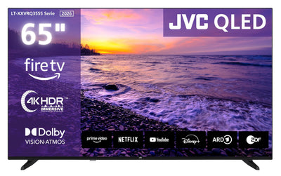 JVC Fernseher 65 Zoll Fire TV 4K QLED Smart TV mit Dolby Vision HDR, Dolby Atmos, Alexa Sprachsteuerung und Triple Tuner, UHD Fernseher LT-65VRQ3555 (2026)