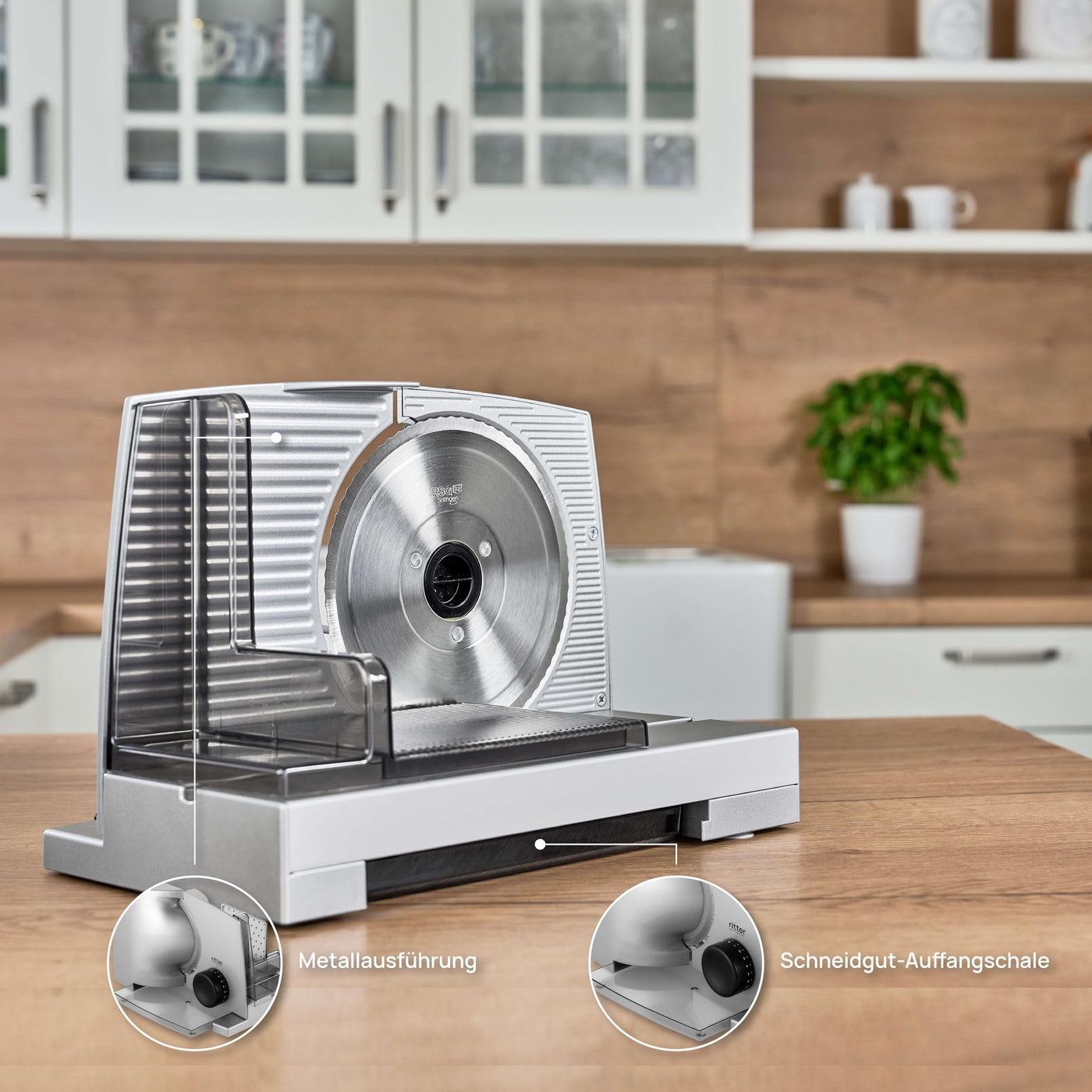ritter compact 1 Elektrischer Allesschneider & Brotschneidemaschine aus Metall, Made in Germany