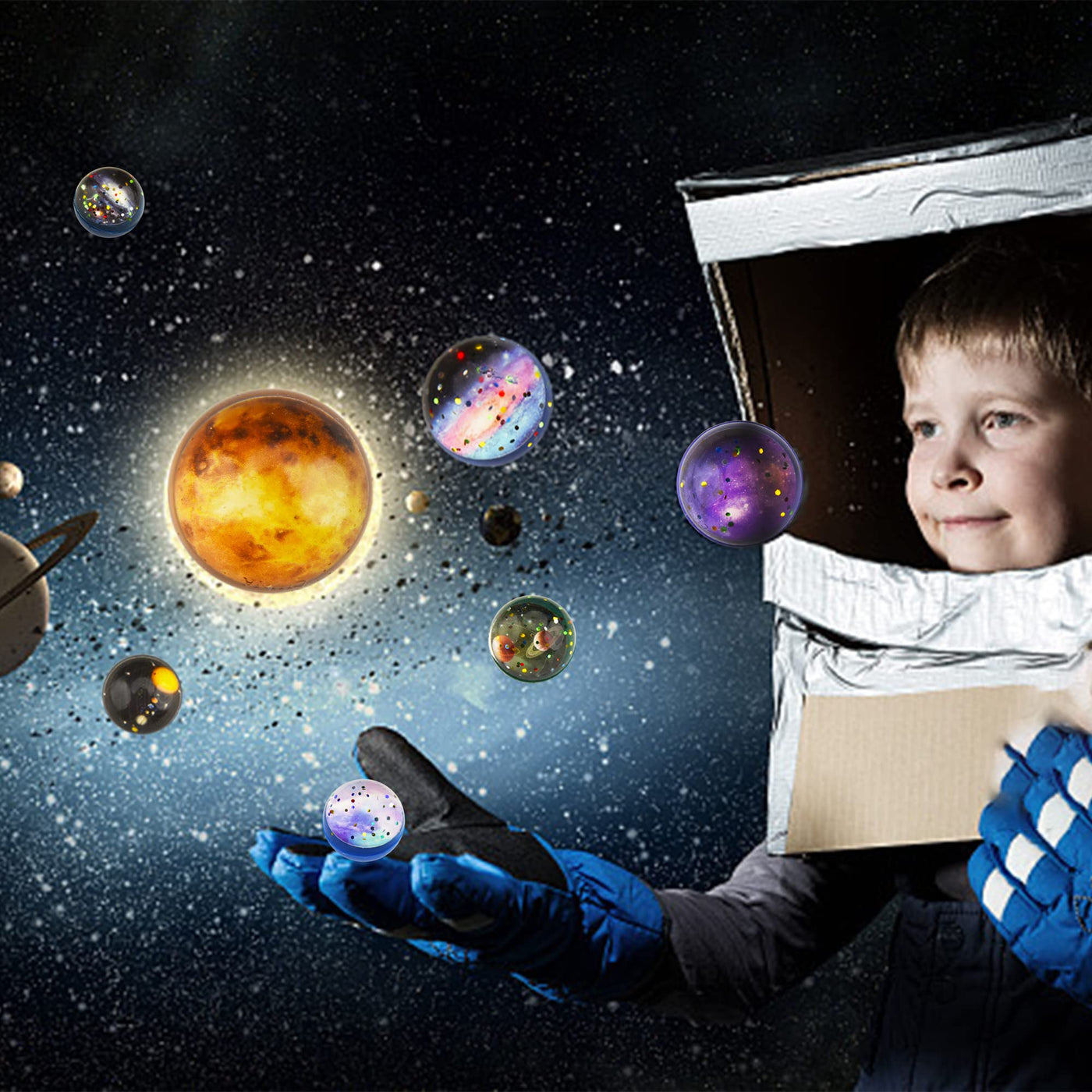 30 Stück Flummi Planeten, Flummies für Kinder, 32mm Flummis Kindergeburstag Mitgesbel Give aways Schultüte füllung Partygeschenke Gastgeschenk Gummiball Kinder Groß Set Pinata Adventskalender füllung