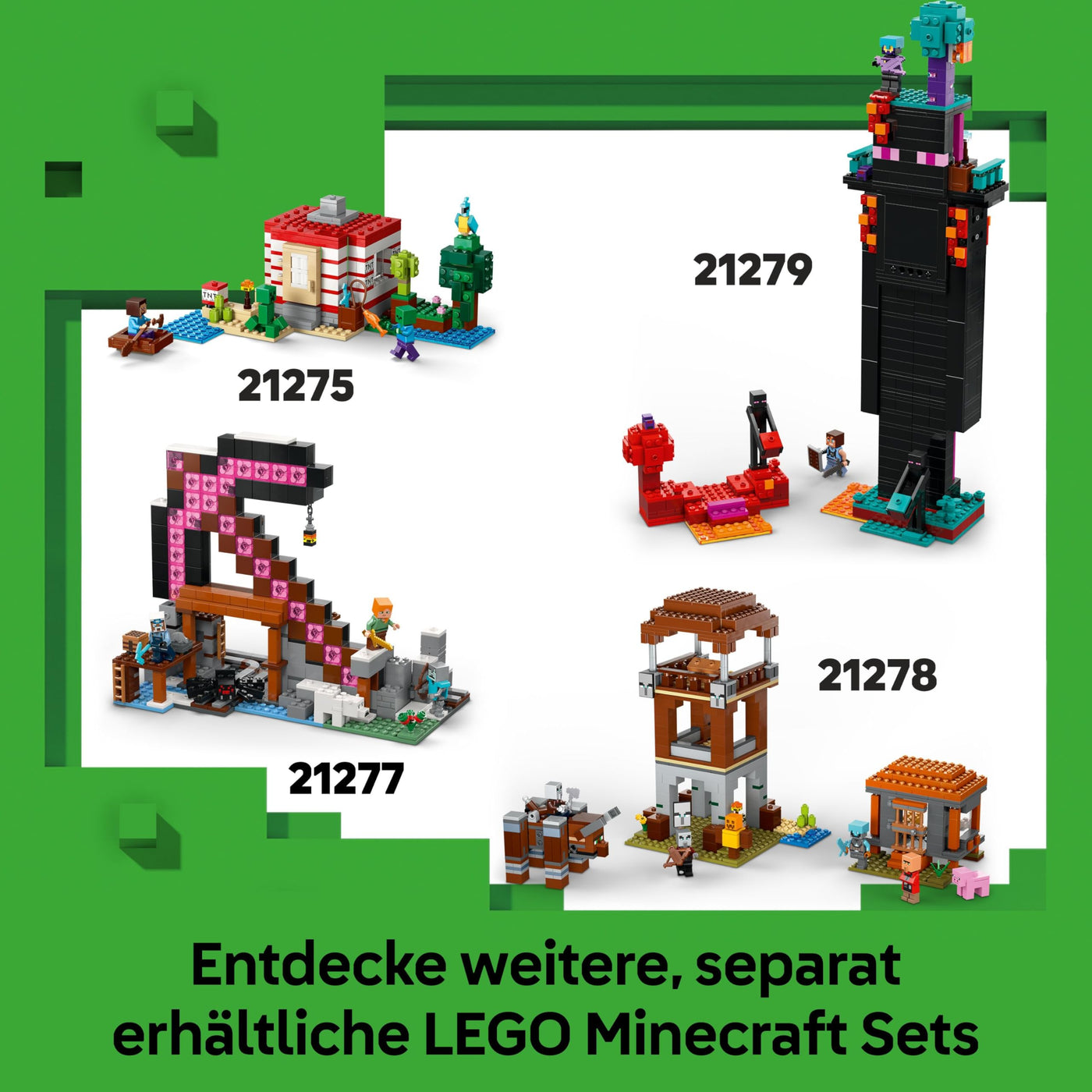 LEGO Minecraft Der Creeper - Gamer Spielzeug -Bewegliche Actionfigur - Interaktives Spielset mit TNT-Element - Kinder DIY Deko - Gaming Geschenk für Jungen, Mädchen & Teenager ab 10 Jahren - 21276