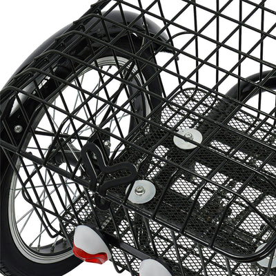 Dreirad für Erwachsene, 16 Zoll 3 Räder Fahrrad, Kohlenstoffstahl Erwachsenendreirad, Cruise Bikes mit Rücklicht & Klingel, Trike Bike für Männer und Frauen von 140-170cm, Max.150kg (Schwarz)