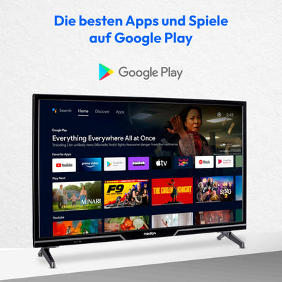 MEDION 59,8 cm (24 Zoll) HD Fernseher (Android TV, Smart TV, HDR, Netflix, Prime Video, PVR, Bluetooth, MD 824100)
