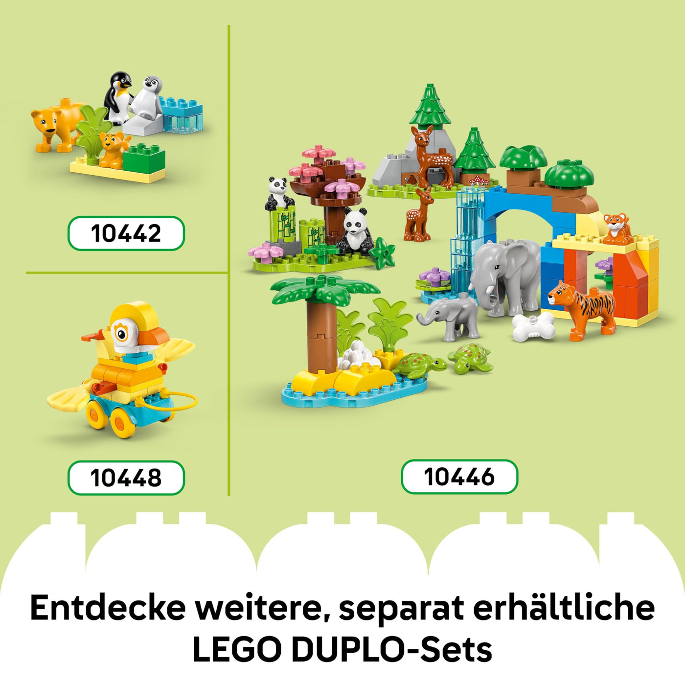 LEGO DUPLO Dinos auf Rädern 3-in-1-Set - Lernspielzeug für Jungen & Mädchen ab 3 Jahren - Diplodocus und T. Rex, Triceratops & Stegosaurus oder Pteranodon & Parasaurolophus Dinosaurier Figuren - 10451