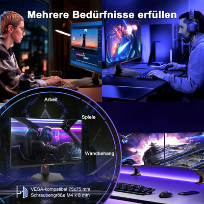 Minifire Gaming Monitor 24",180 Hz, WQHD(2560 x 1440),Nano IPS, OD 1ms, HDR, 130% sRGB, AMD FreeSync+,Motion Blur Reduction Technologie, VESA(75 x 75 mm) - Schwarz MFG24X5Q