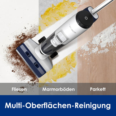 Tineco iFLOOR 5 Breeze Complete Nass Trockensauger, EIN-Schritt-Reinigung für Hartböden, Kantenreinigung <0.5cm, Dreifache Batterielebensdauer, Selbstreinigung, Leichtes Kabelloses Saugwischer, Blau