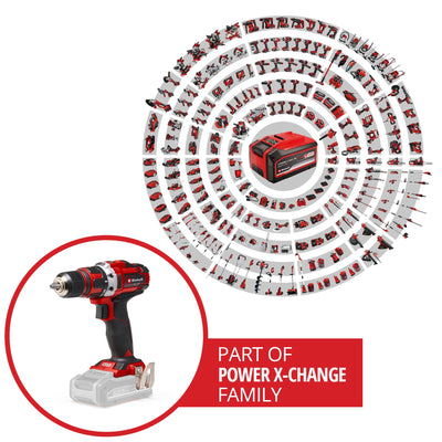 Einhell Akku-Bohrschrauber TE-CD 18/40 Li-Solo Power X-Change (Lithium-Ionen, 18 V, 40 Nm max. Drehmoment auf 21 Stufen, 2-Gang-Getriebe zum Bohren + Schrauben, Drehzahl-Elektronik, LED-Licht)