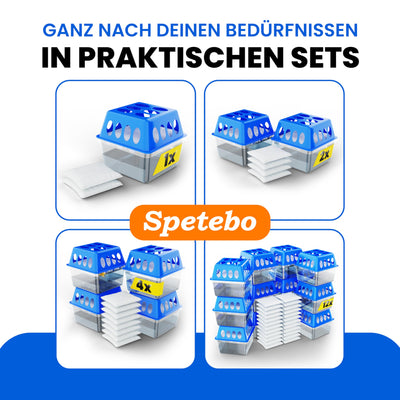 Spetebo 4x Luftentfeuchter - Raumentfeuchter ohne Strom 8x 400g Granulat - Entfeuchter für Räume bis 25m², Fenster, Wohnung, Keller, Autos & Wohnmobile gegen Feuchtigkeit - Schimmel- und Geruchsschutz