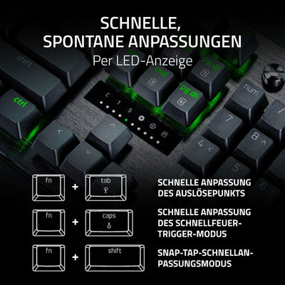 Razer Huntsman V3 Pro - Analoges optisches E-Sport-Keyboard Snap Tap & Rapid Trigger (Schnellfeuer-Modus, Multifunktionaler Drehregler, Doubleshot-PBT-Tastenkappen) DE-Layout | Schwarz