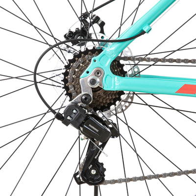 Hiland 26 Zoll Mountainbike für Frauen, 21-Gang mit Lock-Out-Federgabel, Dual-Scheibenbremsen, Aluminium-Rahmen MTB, Erwachsene Damen Damen Fahrrad Herrenfahrrad, Mint Grün