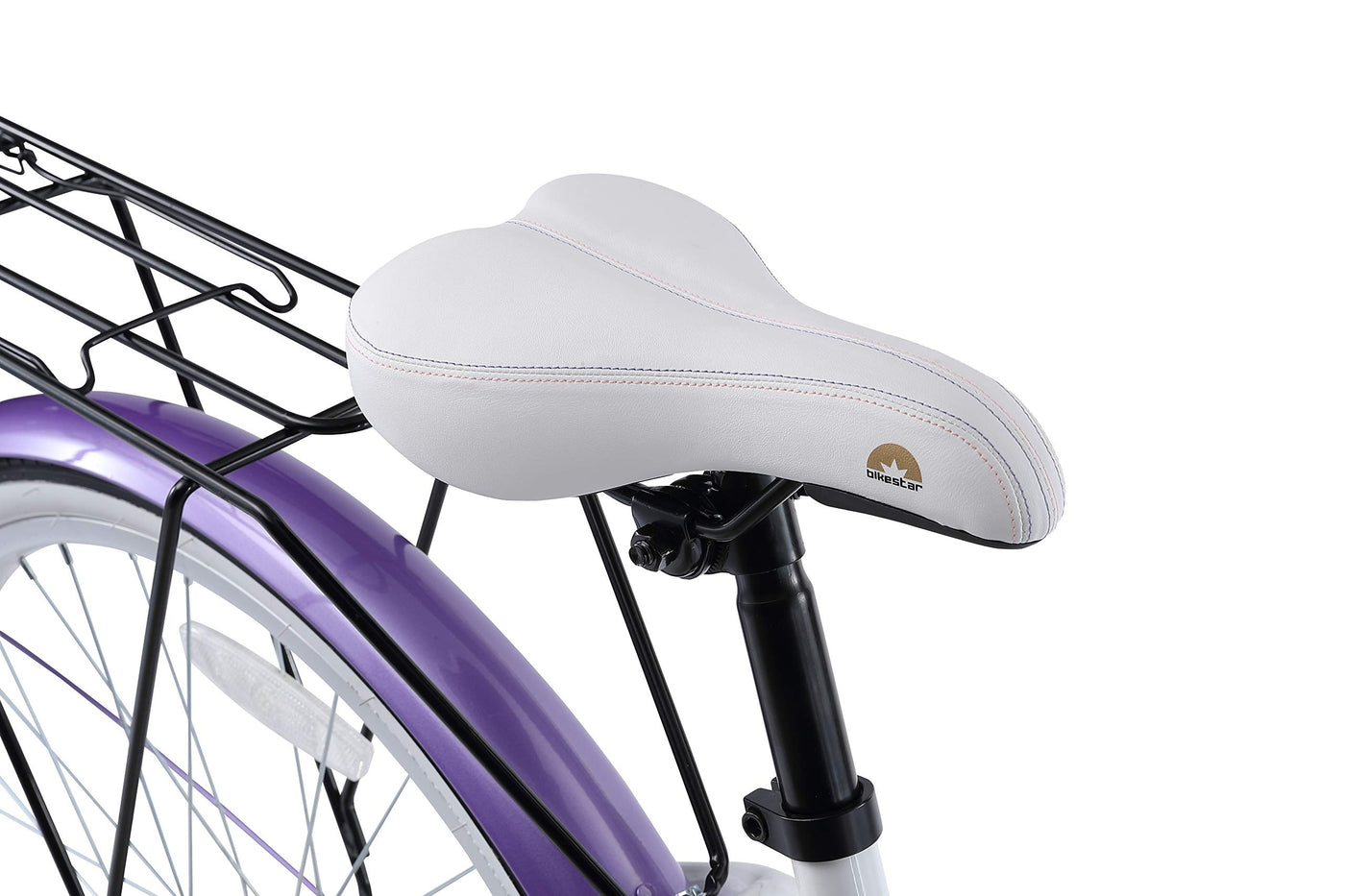 BIKESTAR Jugendfahrrad Kinderfahrrad für Mädchen ab 9 Jahre | 24 Zoll Kinderrad Classic | Fahrrad für Kinder Lila & Weiß | Risikofrei Testen