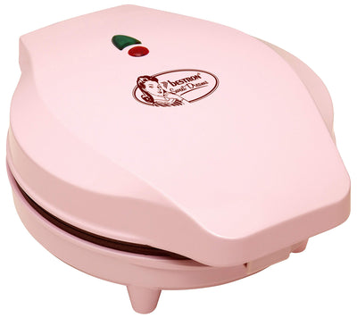 Bestron Waffeleisen für klassische Herzwaffeln, Waffelmaker mit Antihaftbeschichtung für Waffeln in Herzform, Retro Design, inklusive Rezeptvorschläge, 700 Watt, Farbe: Rosa