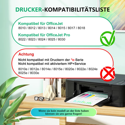 NewLift 912XL für HP 912 Druckerpatronen Kompatibel für HP 912 HP 912 XL Multipack für HP Officejet Pro 8022 Patronen für HP officejet pro 8020 8012 8010(Schwarz Cyan Magenta Gelb,4er-Pack)