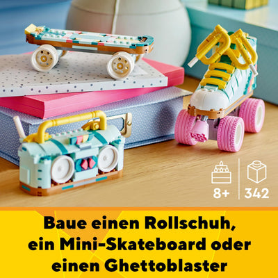 LEGO Creator 3-in-1 Retro Rollschuh – Spielzeug zum Bauen und Ausstellen - Verwandelt sich in ein Mini-Skateboard oder ein Boombox Radio – Kreatives Geschenk für Mädchen und Jungen ab 8 Jahren – 31148