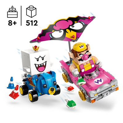 LEGO Super Mario: Mario Kart - Wario & König Buu Huu - Interaktives Spielzeug mit 2 Autos und 2 Figuren zum Spielen und Ausstellen - Gaming Geschenk für Jungen und Mädchen ab 8 Jahren - 72038