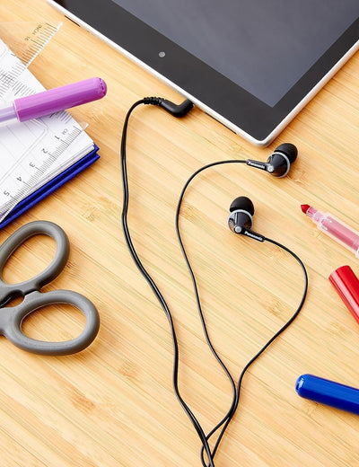Panasonic RP-HJE125E-K Ergofit In-Ear-Kopfhörer mit kraftvollem Klang, bequemem rutschfestem Sitz und 3 Größen von Ohrstöpseln, schwarz