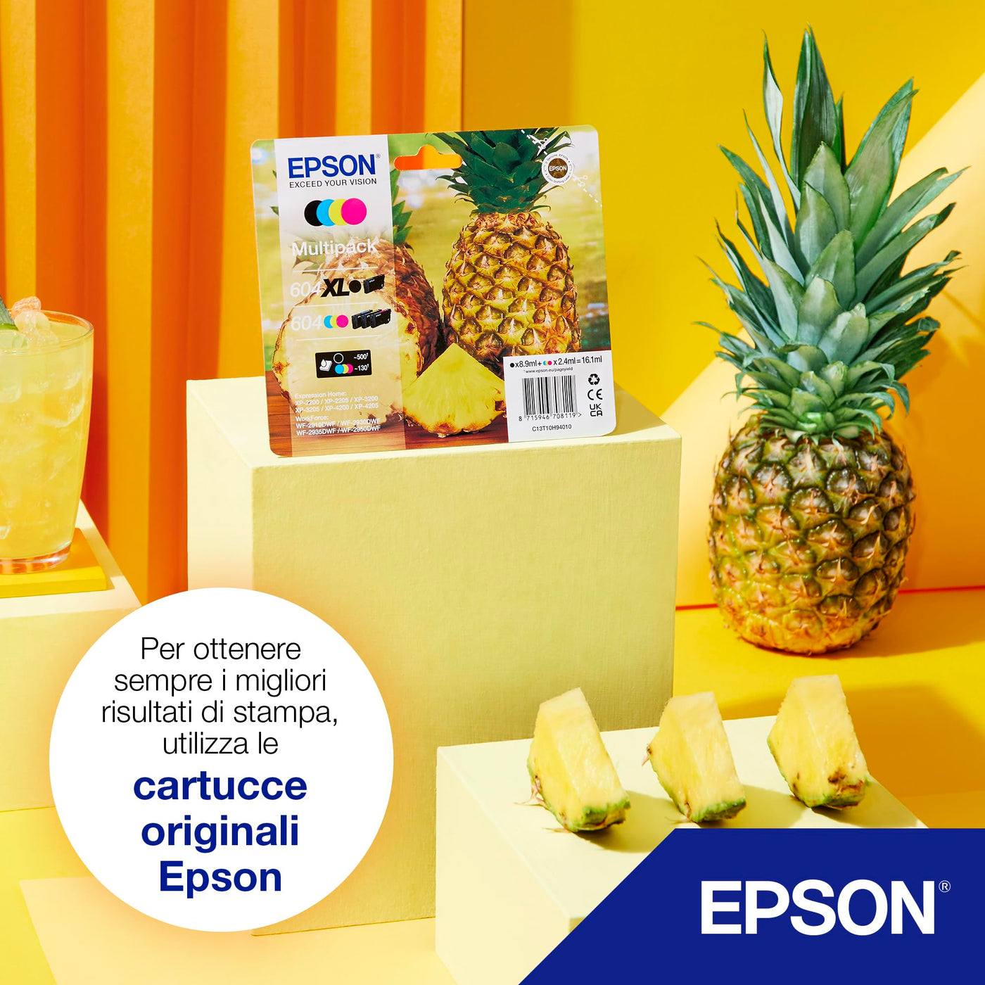 Epson Orginal 604XL Tinte Ananas Singlepack schwarz XL, XP-2200 XP-2205 XP-3200 XP-4205 WF2910DWF WF2930DWF WF2950DWF, ReadyPrint Flex-Tintentarife