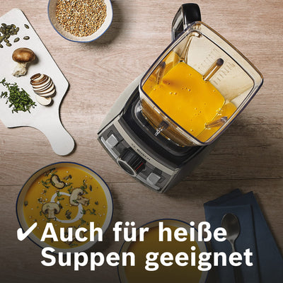 Bosch Standmixer VitaBoost MMBH6P6BDE, 6-Klingen-Edelstahlmesser, 2,5l Tritan-Mixbehälter, Stopfer, 6 Automatikprogramme, Rezeptbuch, BPA-frei, einfache Reinigung, 45,000 U/min, 1600 W, schwarz