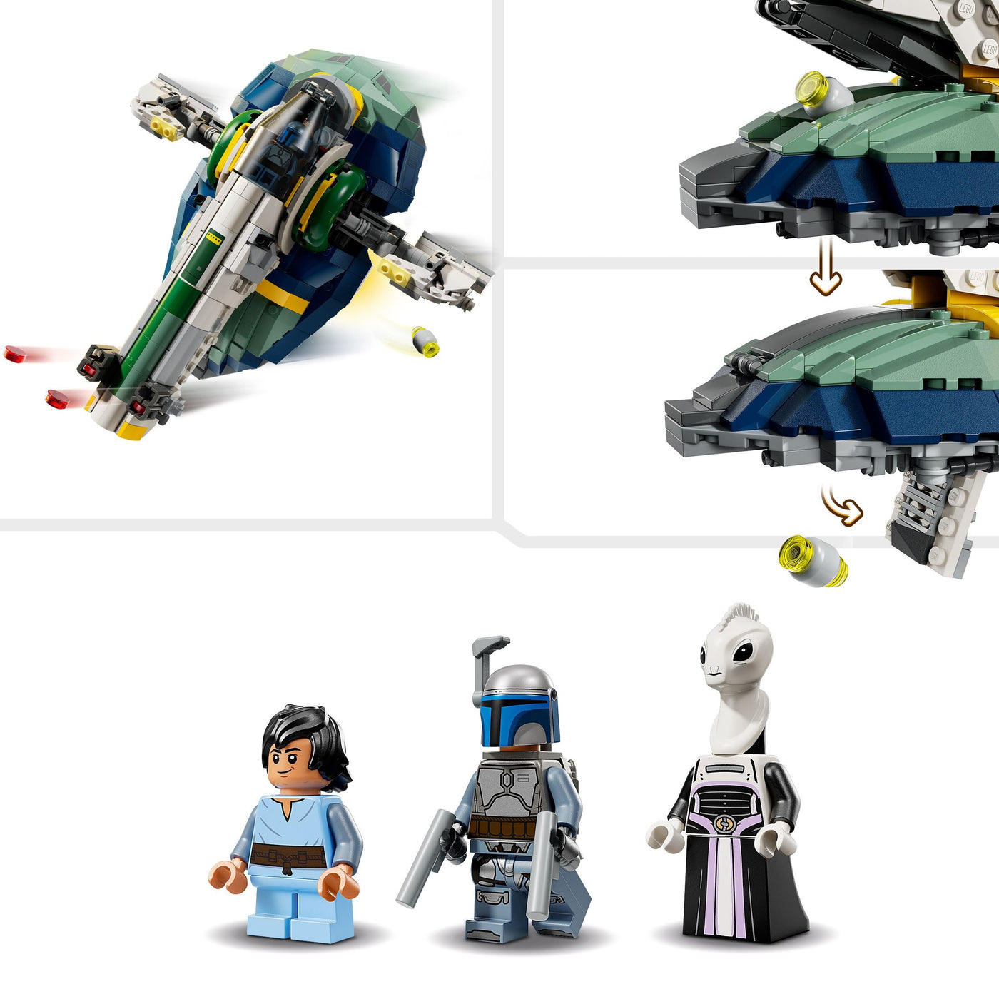 LEGO Star Wars: Angriff der Klonkrieger Jango Fetts Sternenschiff - Spielzeug für Jungen und Mädchen ab 9 Jahren - Kopfgeldjäger Minifiguren - Kreative DIY Deko - Geschenkidee für Kinder - 75433