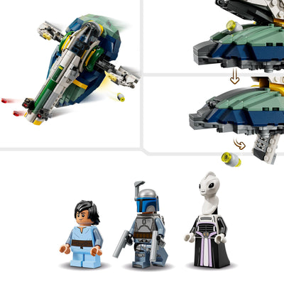 LEGO Star Wars: Angriff der Klonkrieger Jango Fetts Sternenschiff - Spielzeug für Jungen und Mädchen ab 9 Jahren - Kopfgeldjäger Minifiguren - Kreative DIY Deko - Geschenkidee für Kinder - 75433
