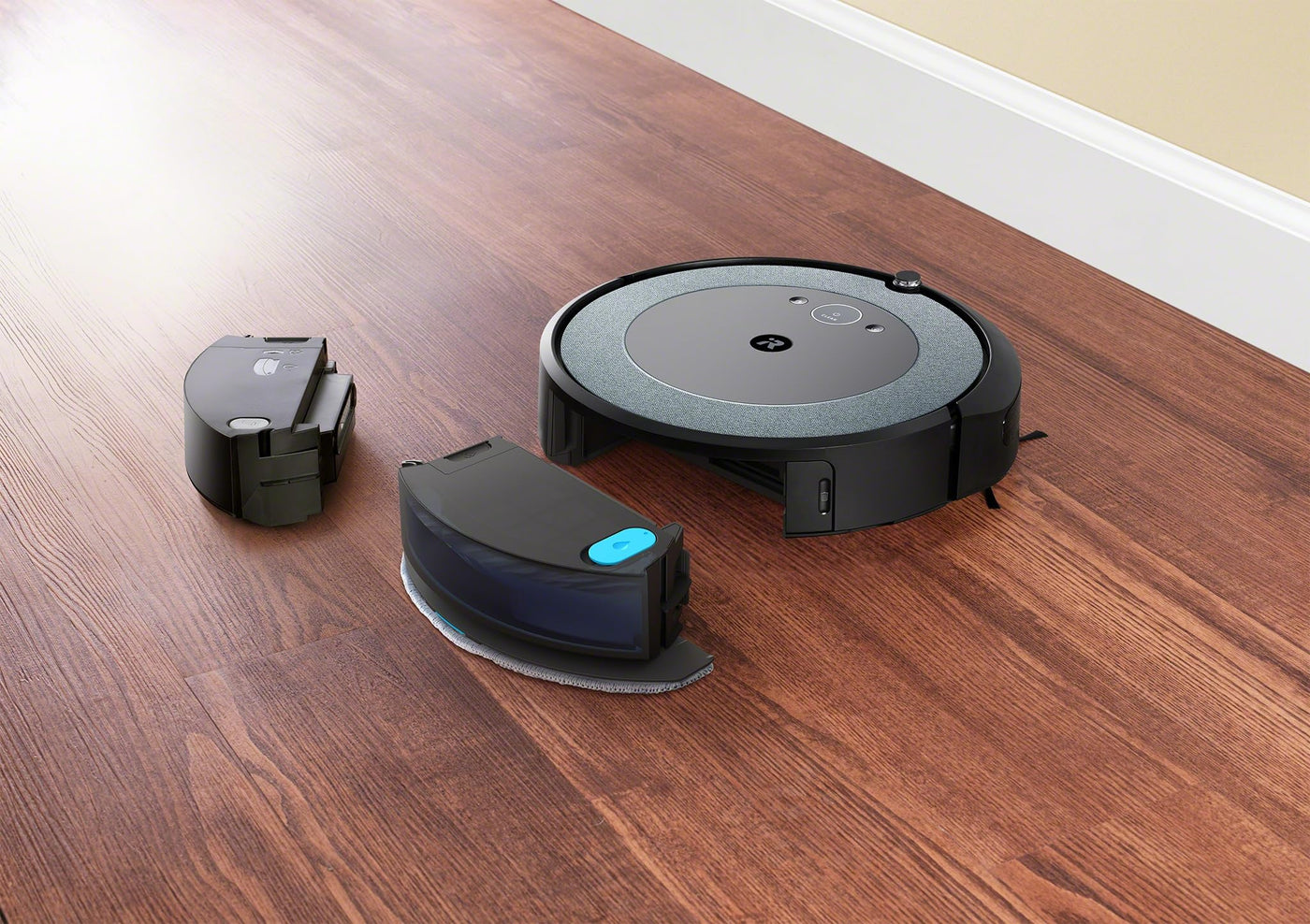 iRobot Roomba Combo i5 (i5172) Saug- und Wischroboter, WLAN-fähig, intelligente Navigation, 2 Gummibürsten für alle Böden, Reinigung nach Raum, Kompatibel mit Sprachassistenten, Farbe: Cool