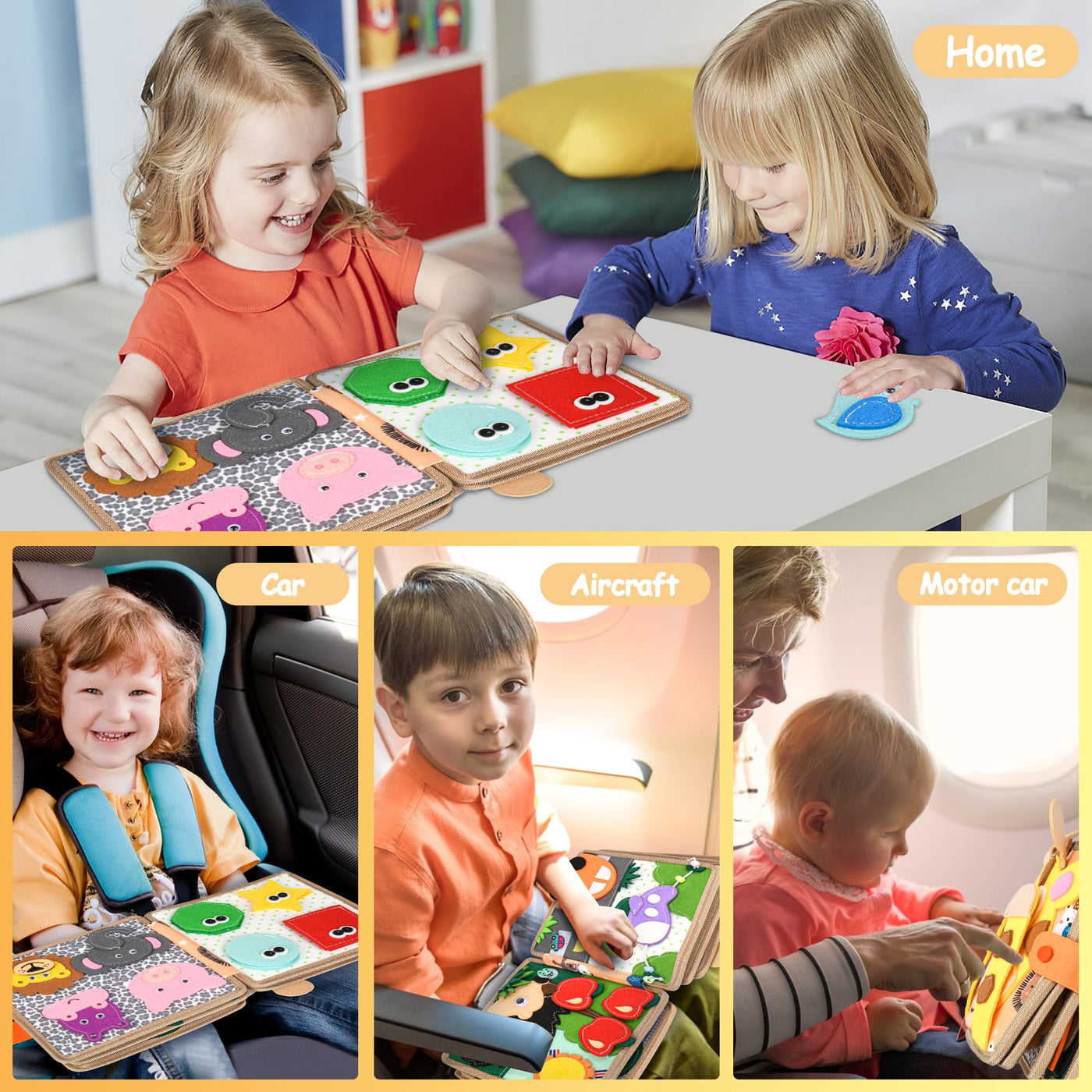 Quiet Book 2 Jahre,Stille Buch aus Weichem Filz für frühe Bildung,Feinmotorik,Busy Board Montessori Spielzeug Ab 2 3 4 5 6 Jahre Junge Mädchen Geschenk Activity Board Baby Sensorik Spielzeug