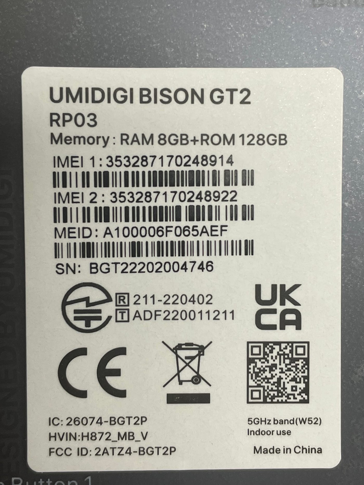 UMIDIGI Bison GT2 Outdoor Smartphone 2023, 8GB+128GB Robustes Handy,Android 12,64MP+24MP Nachtsicht Handy Ohne Vertrag,6.5" FHD+,6150mAh Rugged Handy,Octa-Core/Dual SIM/IP68/NFC/GPS/OTG