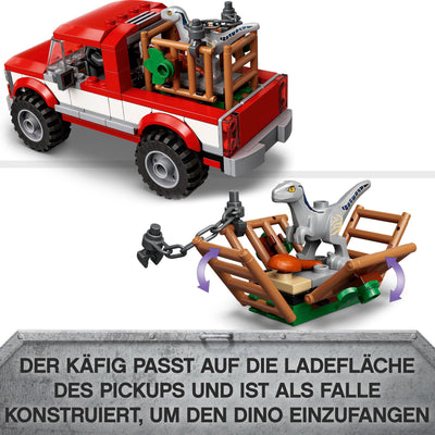 LEGO Jurassic World Blue & Beta in der Velociraptor-Falle, Spielzeugauto mit Dinosaurier Figuren, Geschenk für Kinder ab 6 Jahren 76946