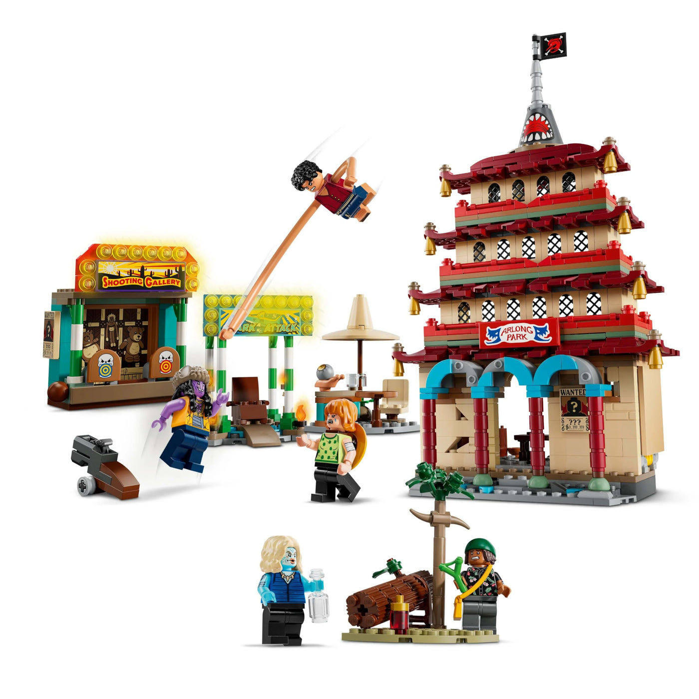 LEGO ONE Piece - Showdown im Arlong Park - Interaktives Spielzeug mit 5 Minifiguren - Ruffy & Nami sowie Einer einstürzenden Pagode - Anime Geschenk für Jungen, Mädchen & Fans ab 9 Jahren - 75638